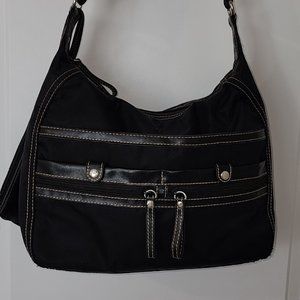 Nine West Black Performance Vinyl Adjustable Cross-Body or Shoulder Bag